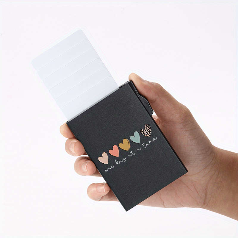 Love Series Side Push Pop-Up Wallet C Minimalist Metal Rfid Blocking Card Holder