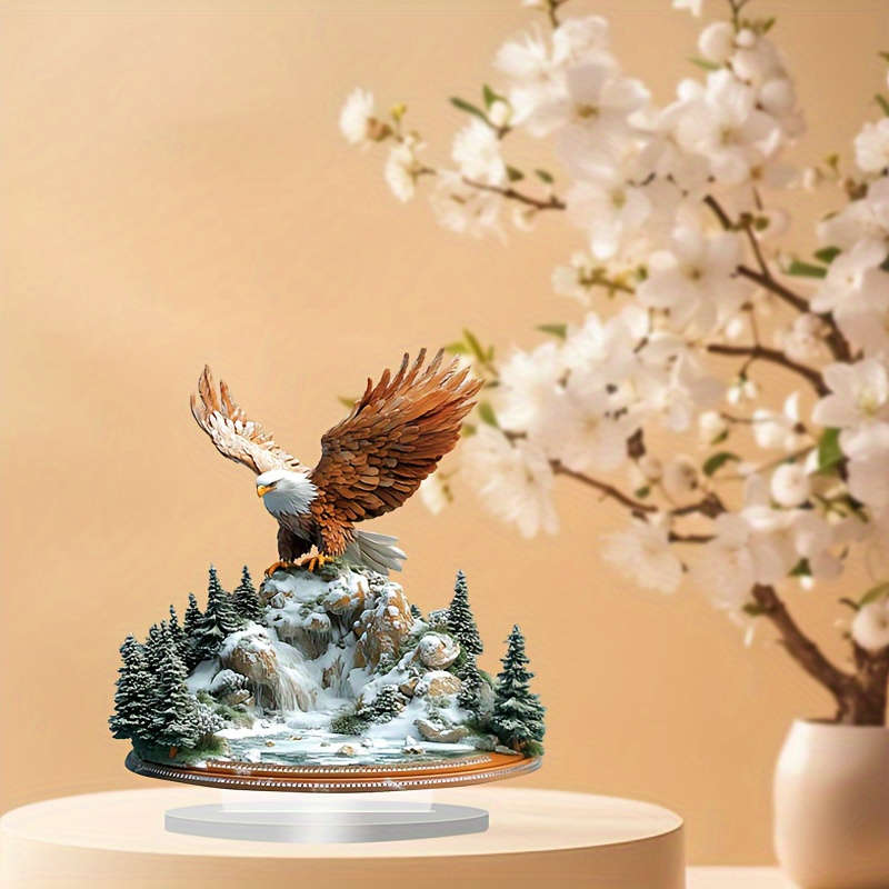 2D Flat A 7.08-Inch Multifunctional Bohemian-Style Acrylic Eagle Desktop Decoration