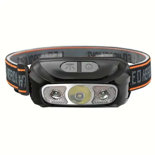 1pc Rechargeable LED Headlamp with Motion Sensor Dimmable Push Button Control Portable High-Intensit