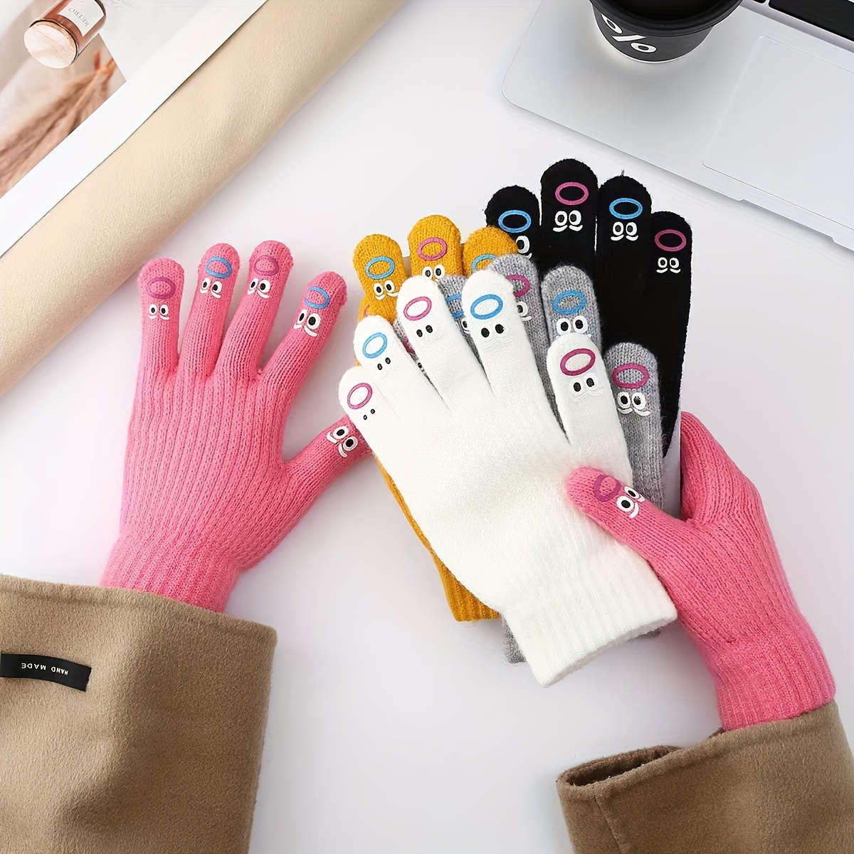 1 Pair Yellow Warm Gloves