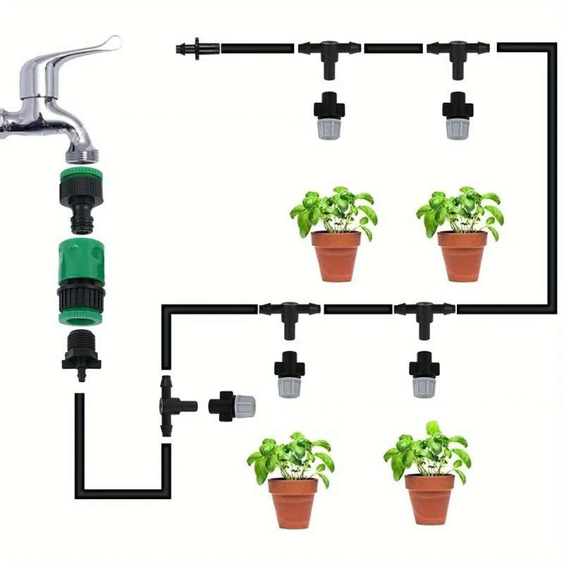 10-Meter Durable Plastic Garden Irrigation System with 10 Adjustable Sprinklers Perfect for Lawn