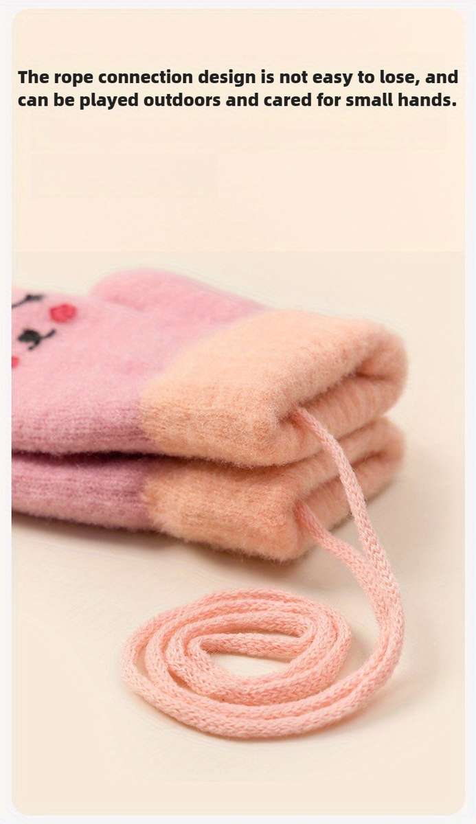 1 Pair Bean Paste Blue Warm Gloves