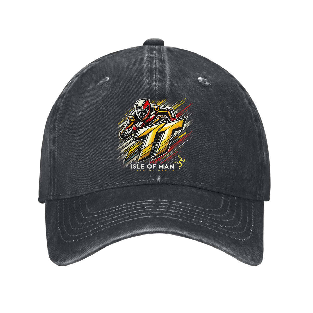 Cotton Isle Of Man TT Baseball Cap Adjustable Lightweight Curved Brim Dad Hat Perfect