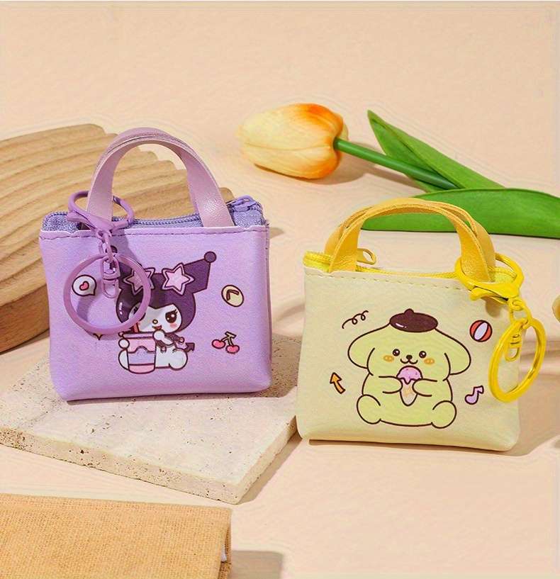 1pc Cute Coin Pouches Wallets with for hello kitty Pudding Dog Bunny Designs Portable Keychai