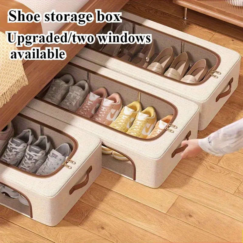 1PCFoldable Shoe Box With Dual Windows