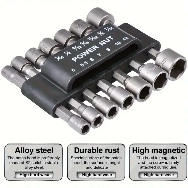 High Torque 14-Piece CR-V Steel Socket Set