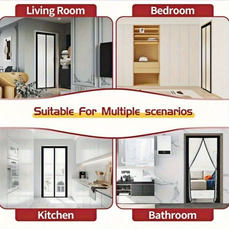 Self-Closing Magnetic Mosquito Net Door 90*210cm