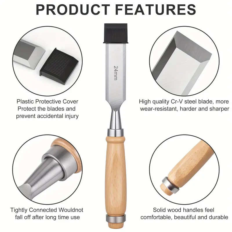 4-Piece Woodworking Chisel Set
