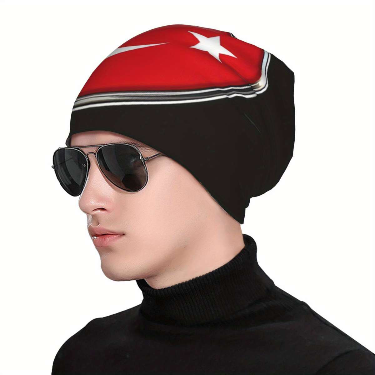 Turkish Flag Print Skullies Beanies