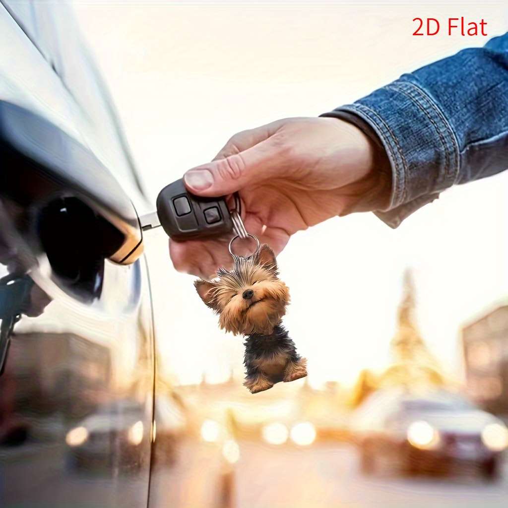 1pc 2D Flat A-Shaped Yorkshire Terrier Decoration