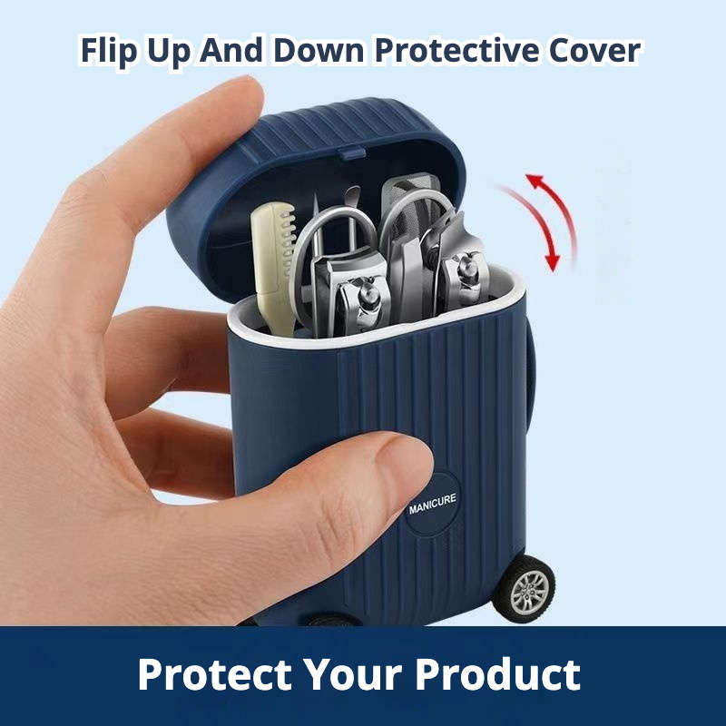 8pcs Stainless Steel Nail Clippers Set Mini Luggage Luggage Nail Clippers Set Including File