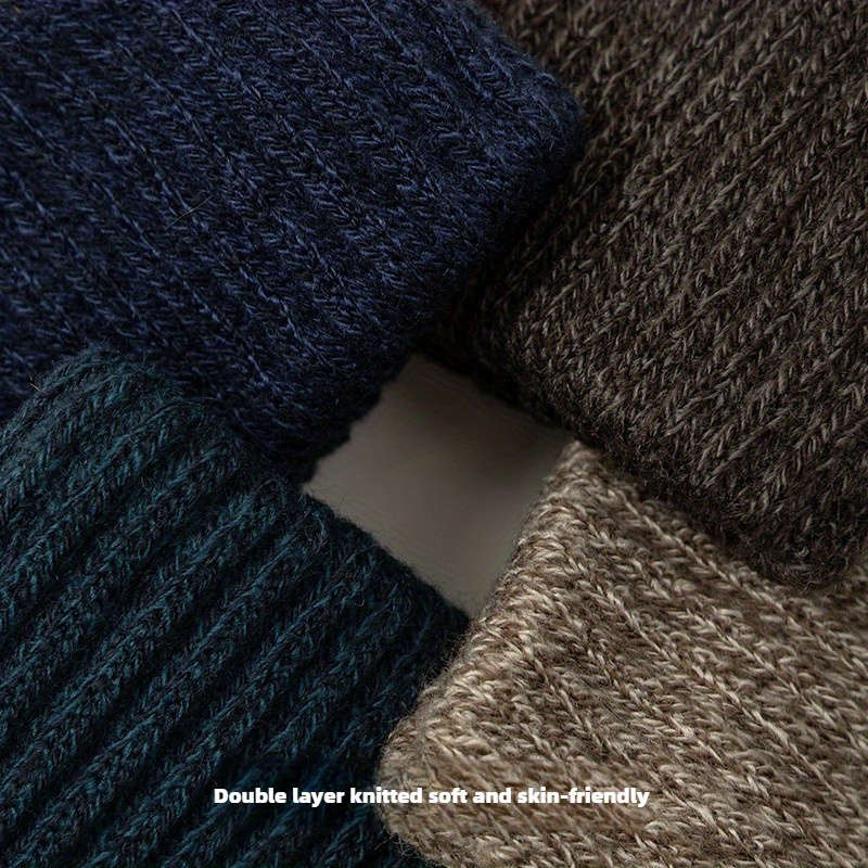 1 Pair Blue Green Warm Gloves