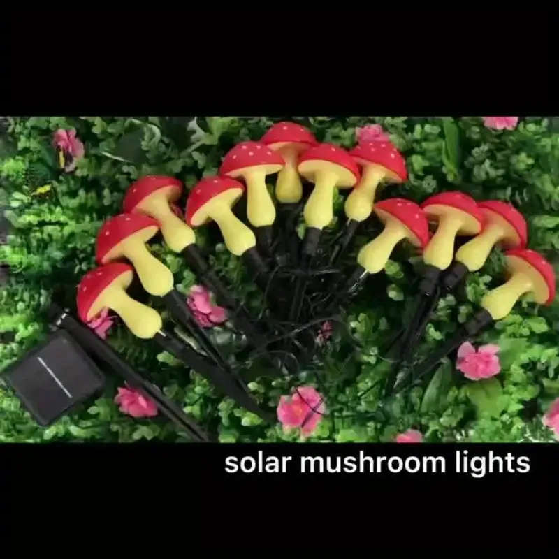 8 Solar Mushroom Lights