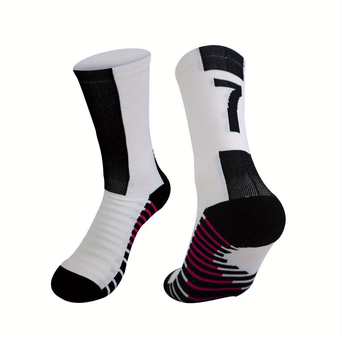 1 Pair White Red 7  Socks
