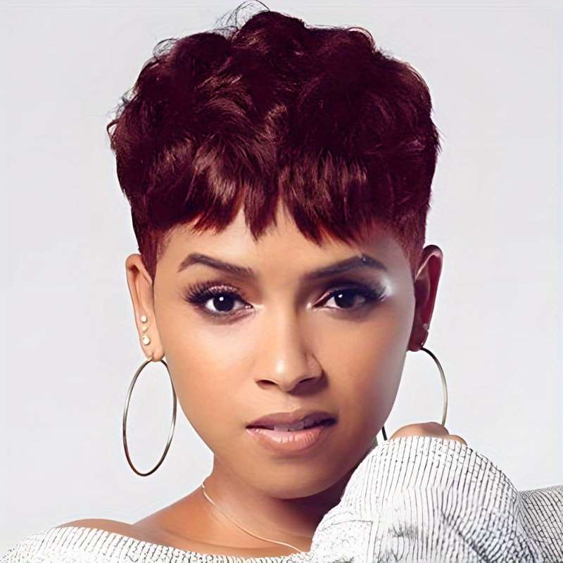 Burgundy 15.24Cm Fashion Design Wig