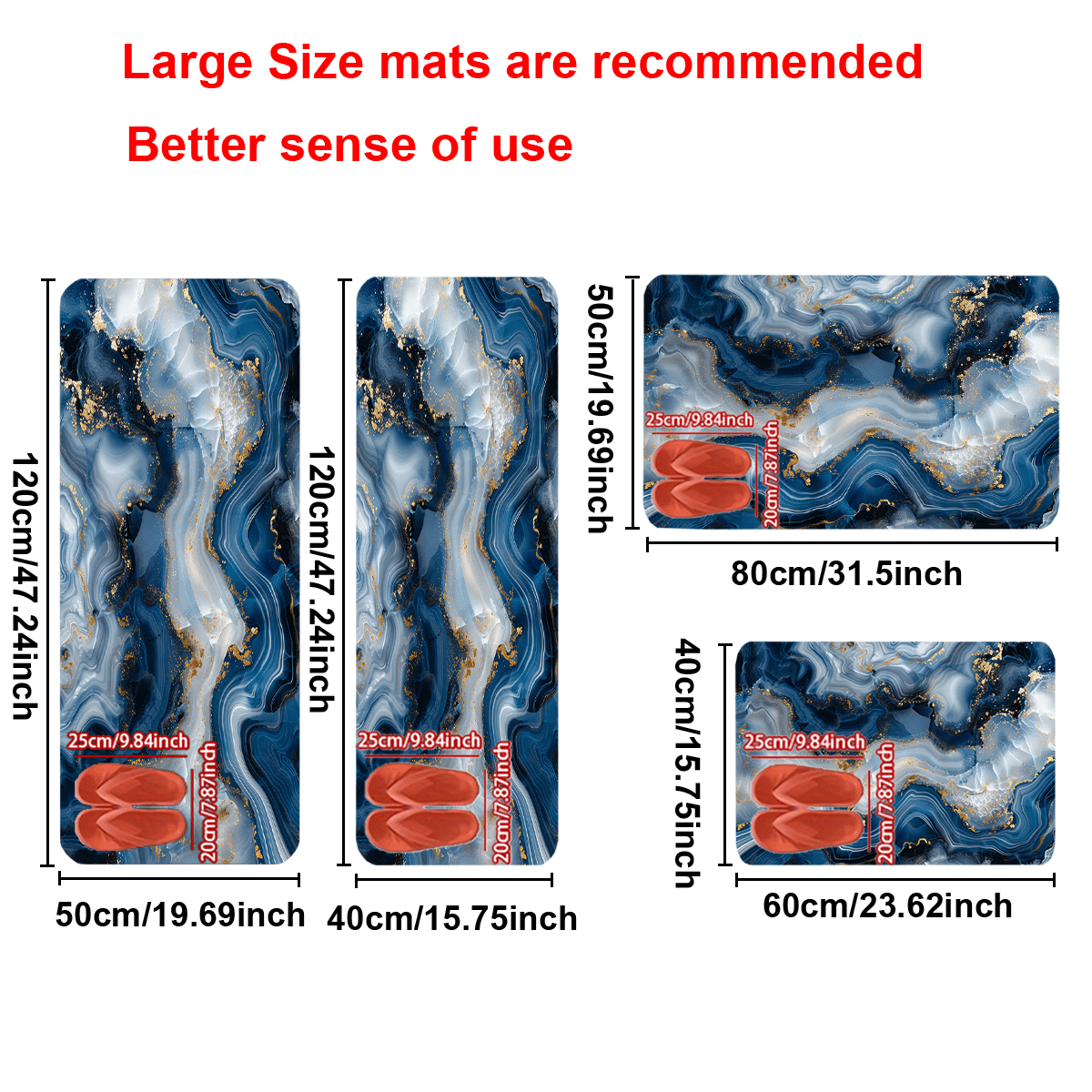 1Pc 15.75x47.24inch 40x120cm Floor Mat