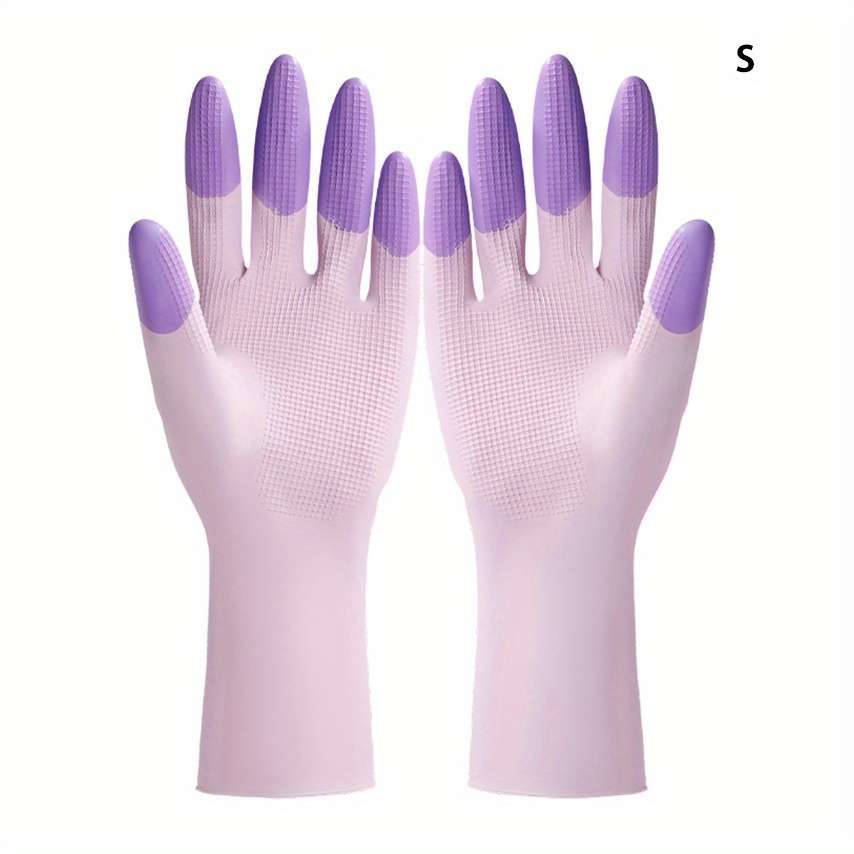 1 Pair Green Size M Household Cleaning Gloves