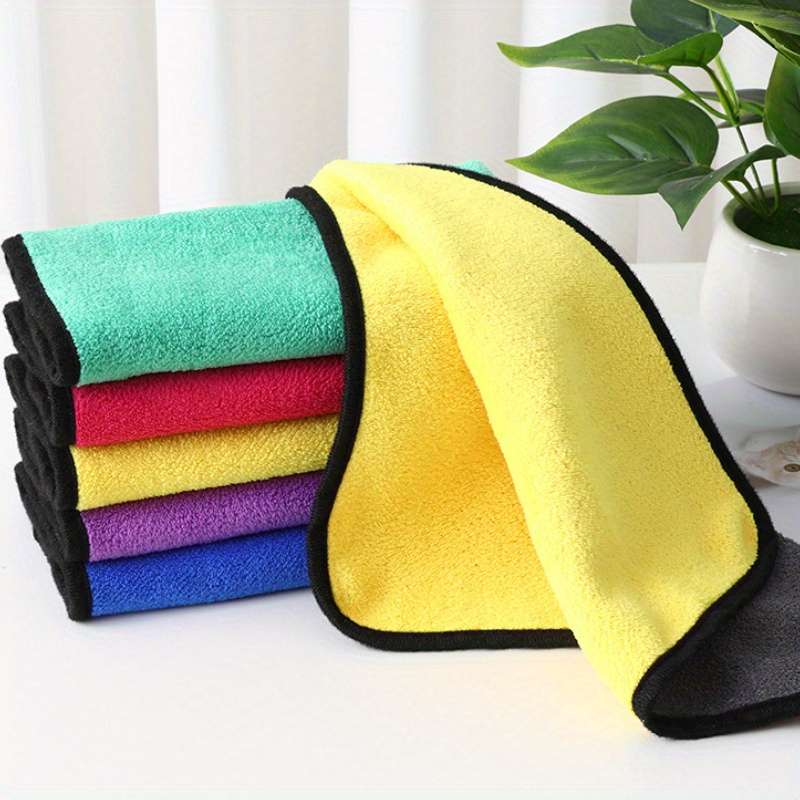 5pcs Super Absorbent Microfiber Dishcloths Non-Shedding Quick-Drying Multi-Purpose Cleaning