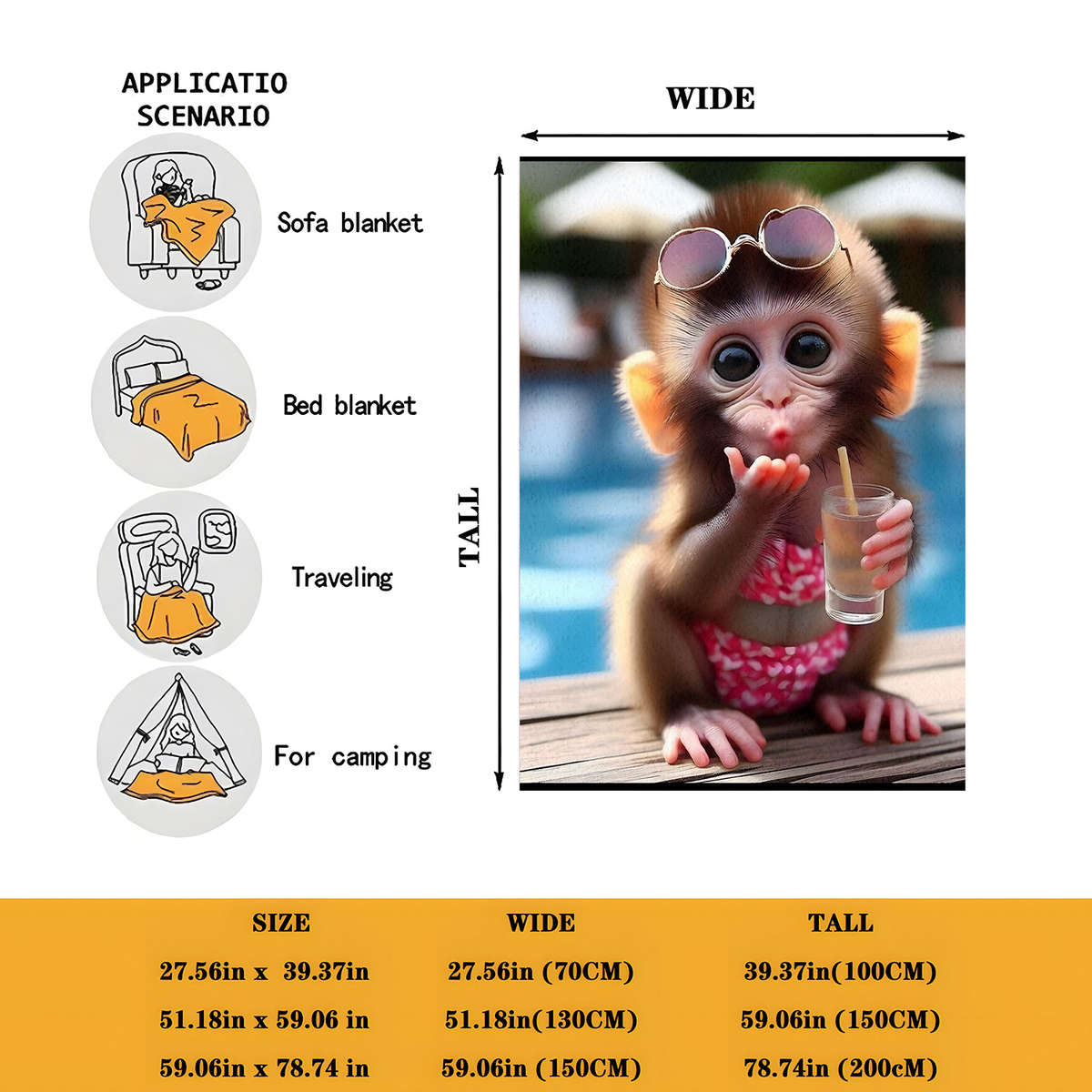 1ps Blanket Size 70X100Cm 27.59X39.37Inch