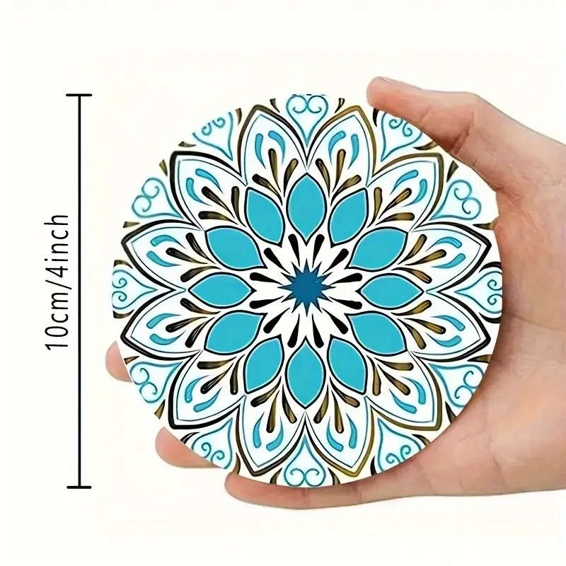 6pcs Floral and Geometric Patterns 10.01x10.01cm, Suitable for Coffee Enthusiasts