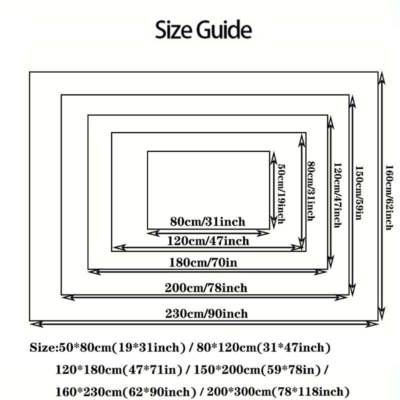 1Pc 150x200cm 59x78inch Floor Mat