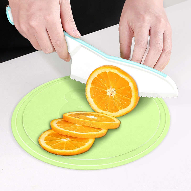 3pcs ABS Plastic Fruit Knife Set Serrated Bread Toast Knife Cake Cutting Knife Beginner Safe