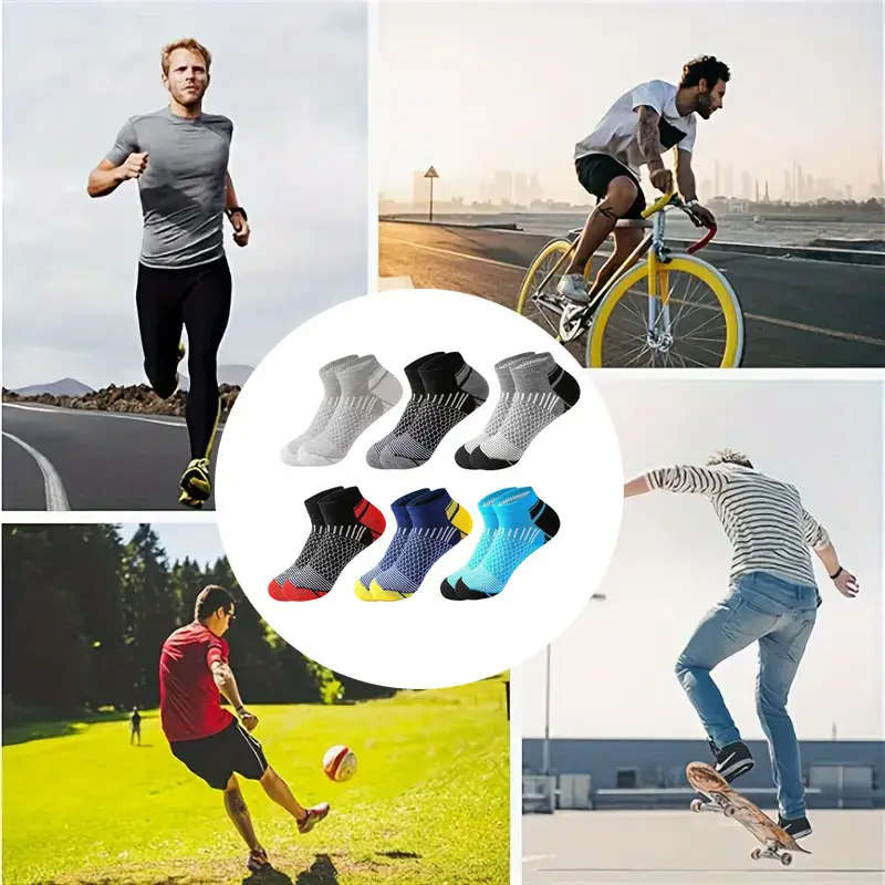 6 Pairs Of Unisex Low-Top Athletic Socks