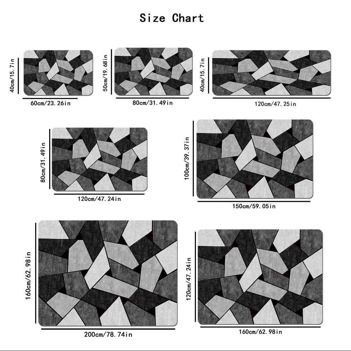 1Pc 50x80cm 19.68x31.49inch Floor Mat