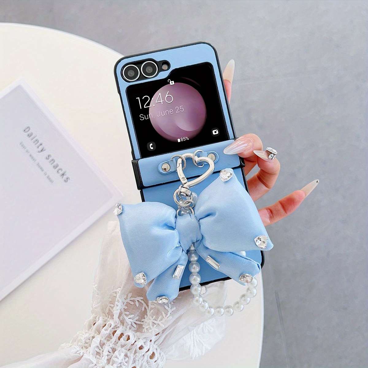 1pc Light Purple For Samsung Galaxy Z Flip 6 Phone Cases