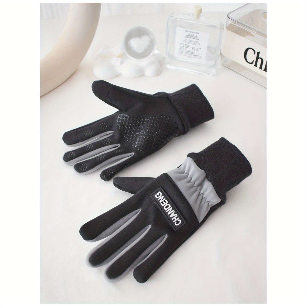 1 Pair Black Recommended For 7 To 15 Years Old Warm Gloves