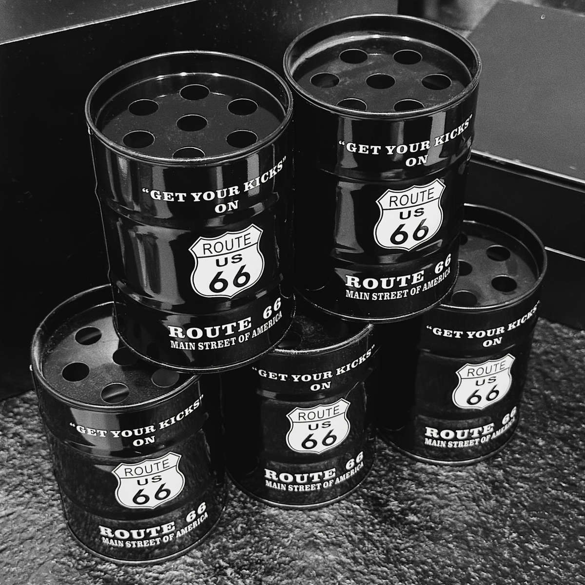 1pc Vintage Route 66 Metal Ashtray Retro Rectangular Decorative Tin with Get Your Kicks Des