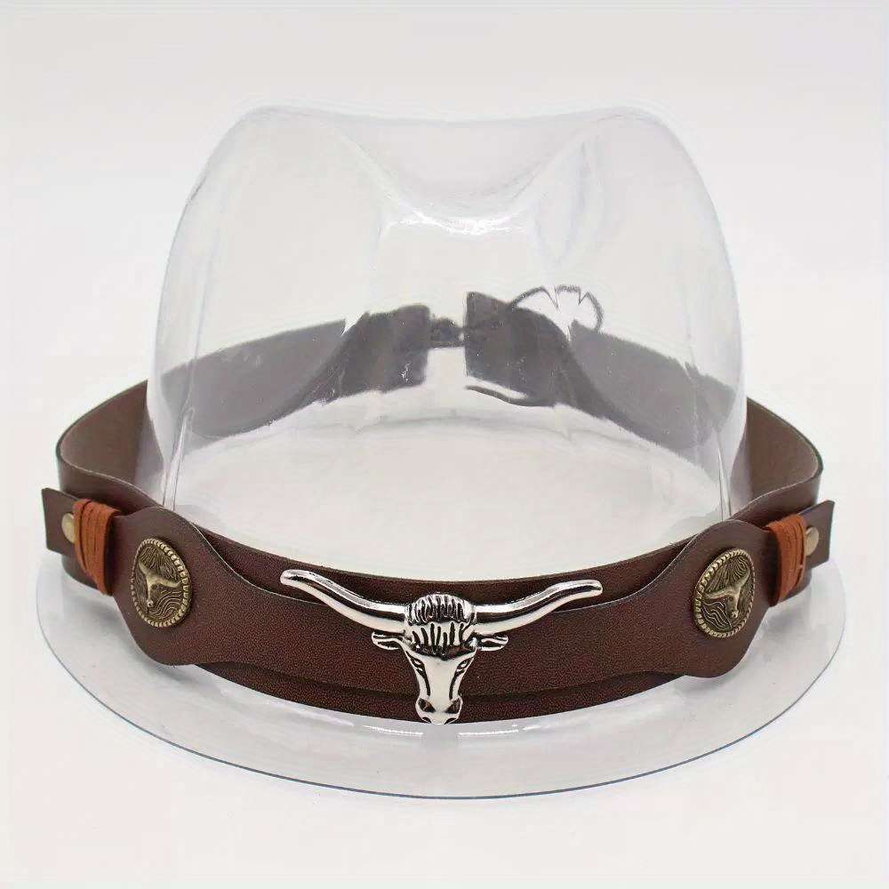 1pc Wide Brim Western Cowboy Hat with Decorative Laces Adjustable Pu Decorative Laces Unisex Retr