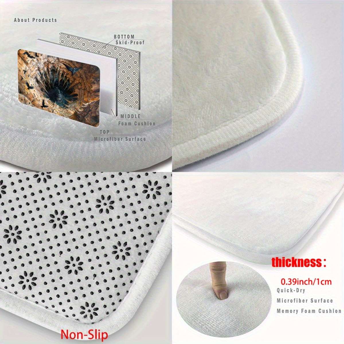 1Pc 23.6x35.4inch 60x90cm Floor Mat