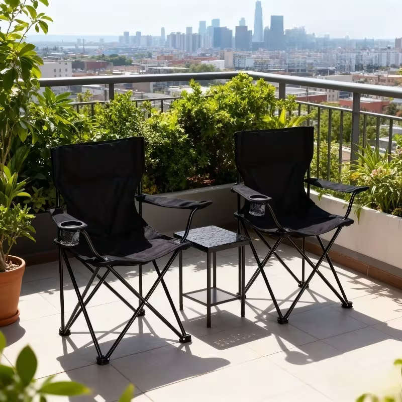 2 Heavy-Duty Folding Camping Chairs