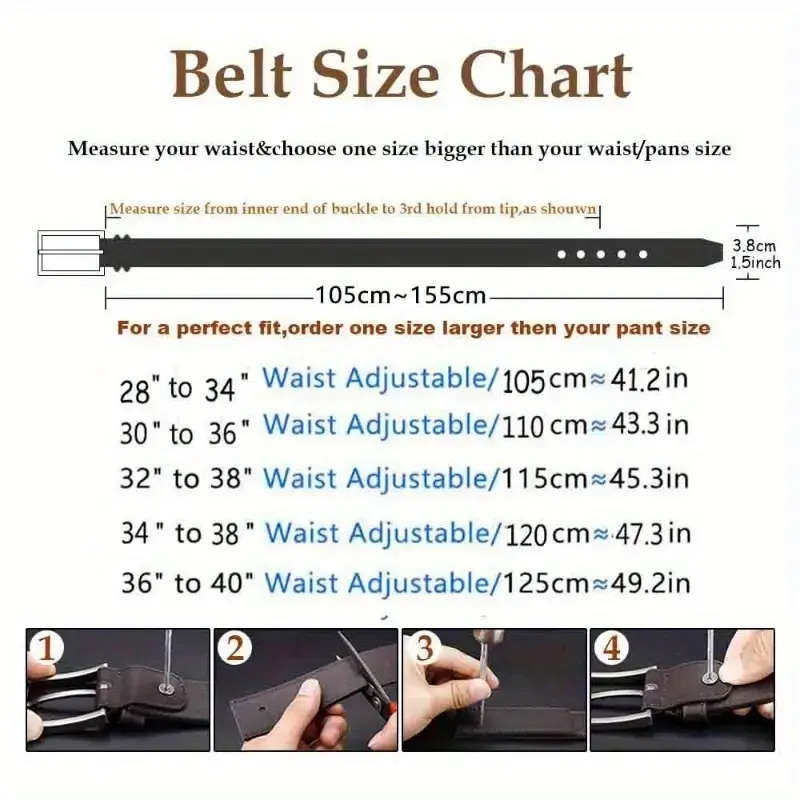 Men's Buckle Cowhide Belt