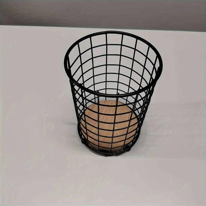 1pc Large Black Metal Kitchen Utensil Holder Modern Rectangular Countertop Organizer for Cook