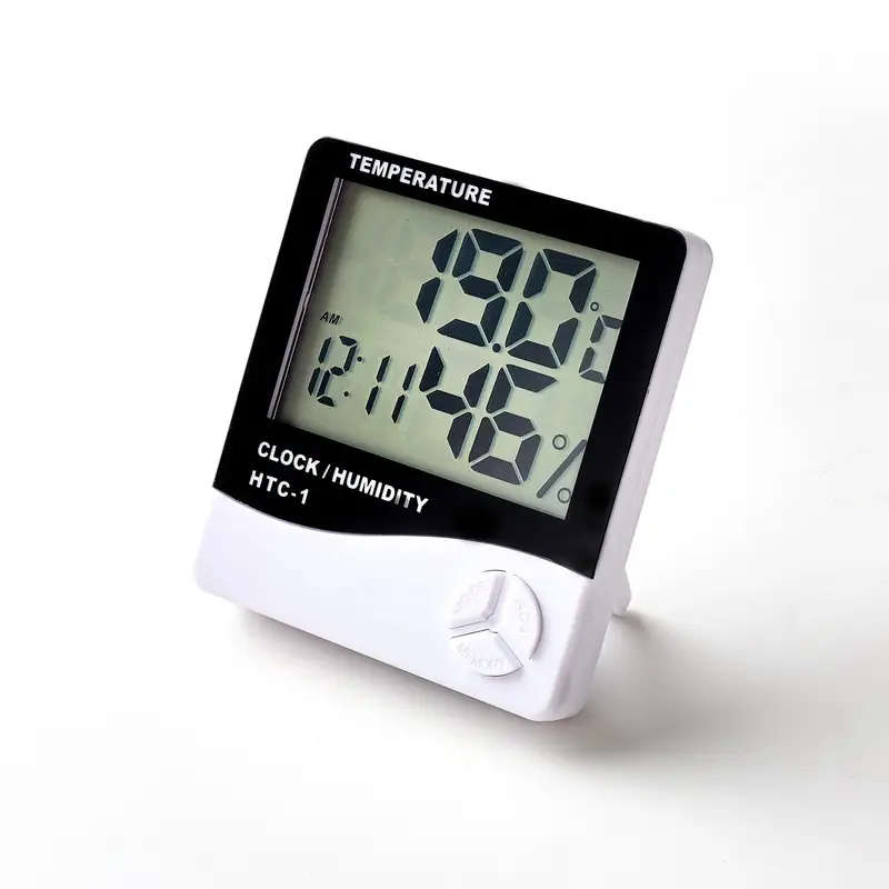 1pc White ABS Material Creative Household Large Screen Thermometer And Hygrometer Suitable for Room