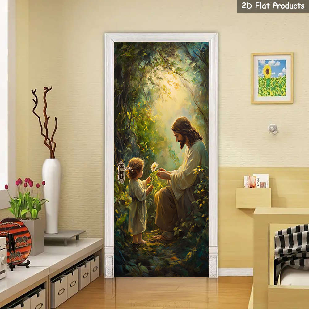 1pc 95.0x209.8cm Jesus Christian Themed Stickers