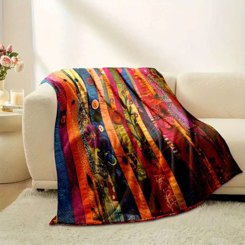 1 Bohemian Patchwork Quilt Blanket 130*150cm