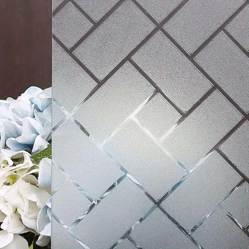 Semi-Matte Grid Window Privacy Film