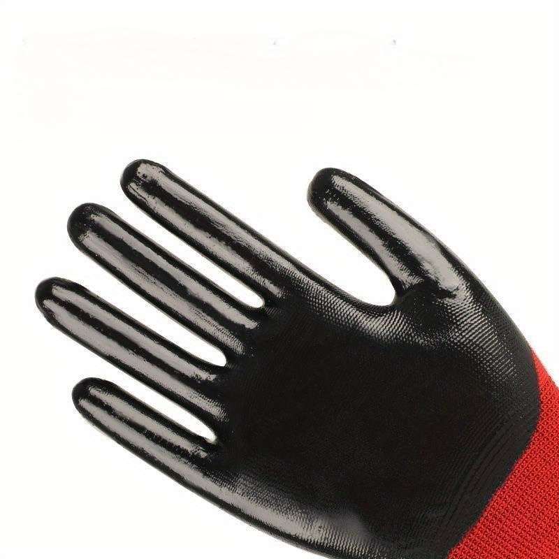 10 Pairs 42g Red And Black Rubber Gloves Quality Multi Purpose Work Gloves