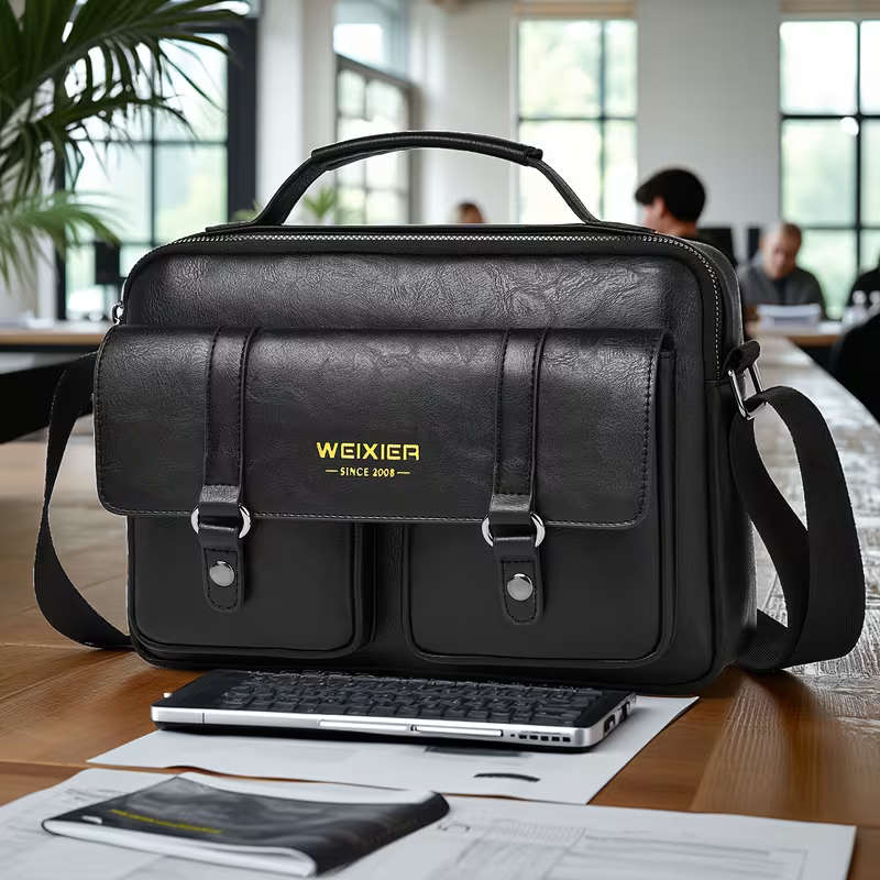 Weixier Men's Leather Briefcase