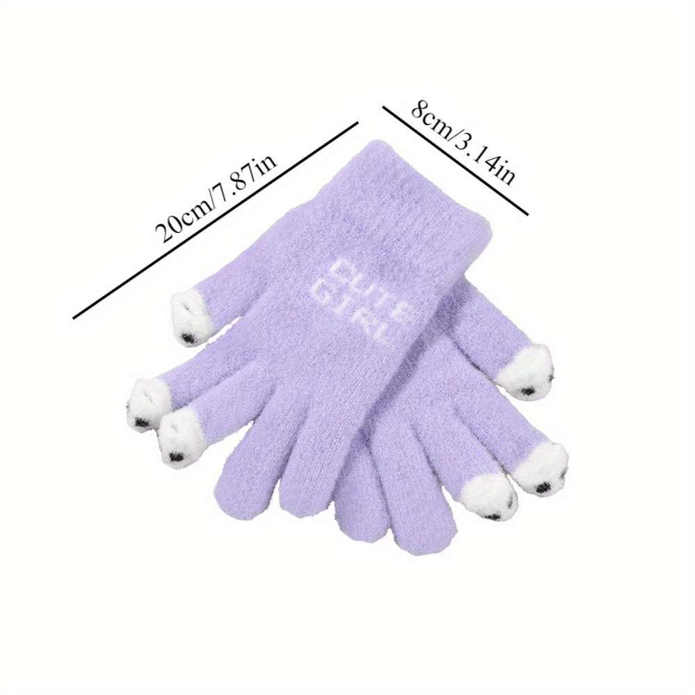 1 Pair Purple Warm Gloves