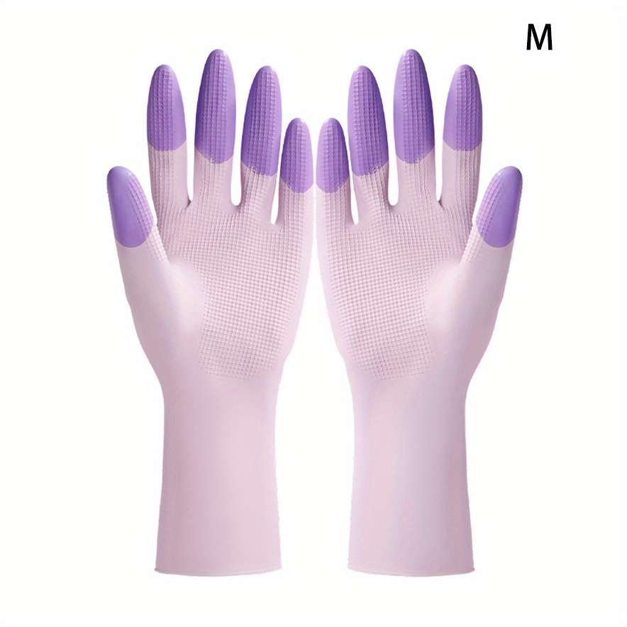 1 Pair Green Size M Household Cleaning Gloves