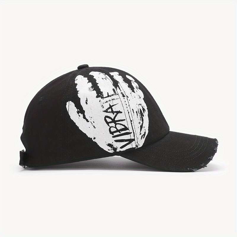 Street Style Graffiti Baseball Caps Trendy Soft-Top Curved Brim 100% Polyester Hand-Washab