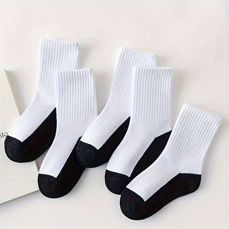 5Pcs Sock Grey White