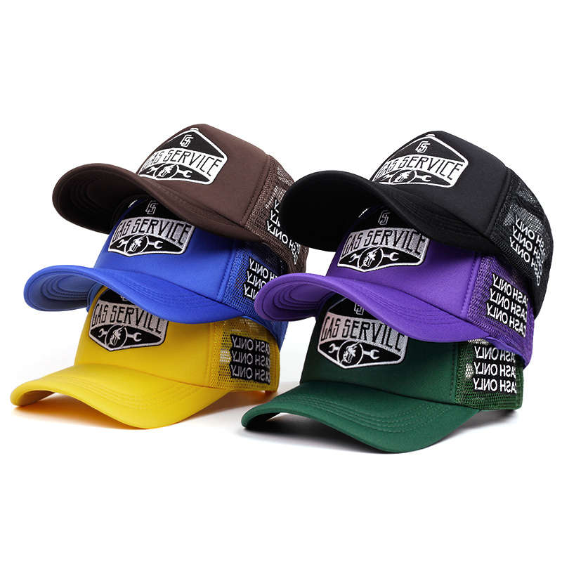 1pc Gas Service Logo Baseball Cap Breathable Polyester Mesh Back Snapback Hat Adjustable Fit
