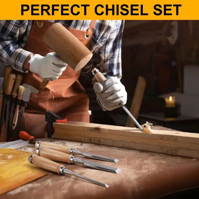 4-Piece Woodworking Chisel Set