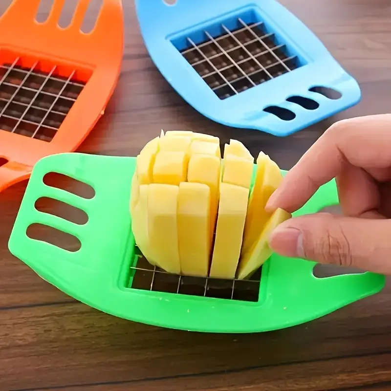 1pc Multipurpose Kitchen Slicer Manual PVC Fruit Vegetable Dicer Handheld Potato Cutter