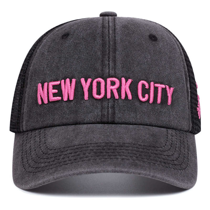 1pc Adjustable Women's NYC Baseball Cap Lightweight Breathable Polyester Sun Protection Hat with